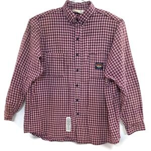 Rasco FR Shirt Mens 3XL Long Red Blue Plaid Flame Resistant FR Workwear